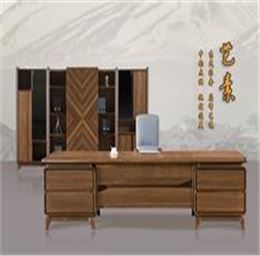 總裁桌胡桃木實(shí)木大班臺辦公室家具新中式辦公桌