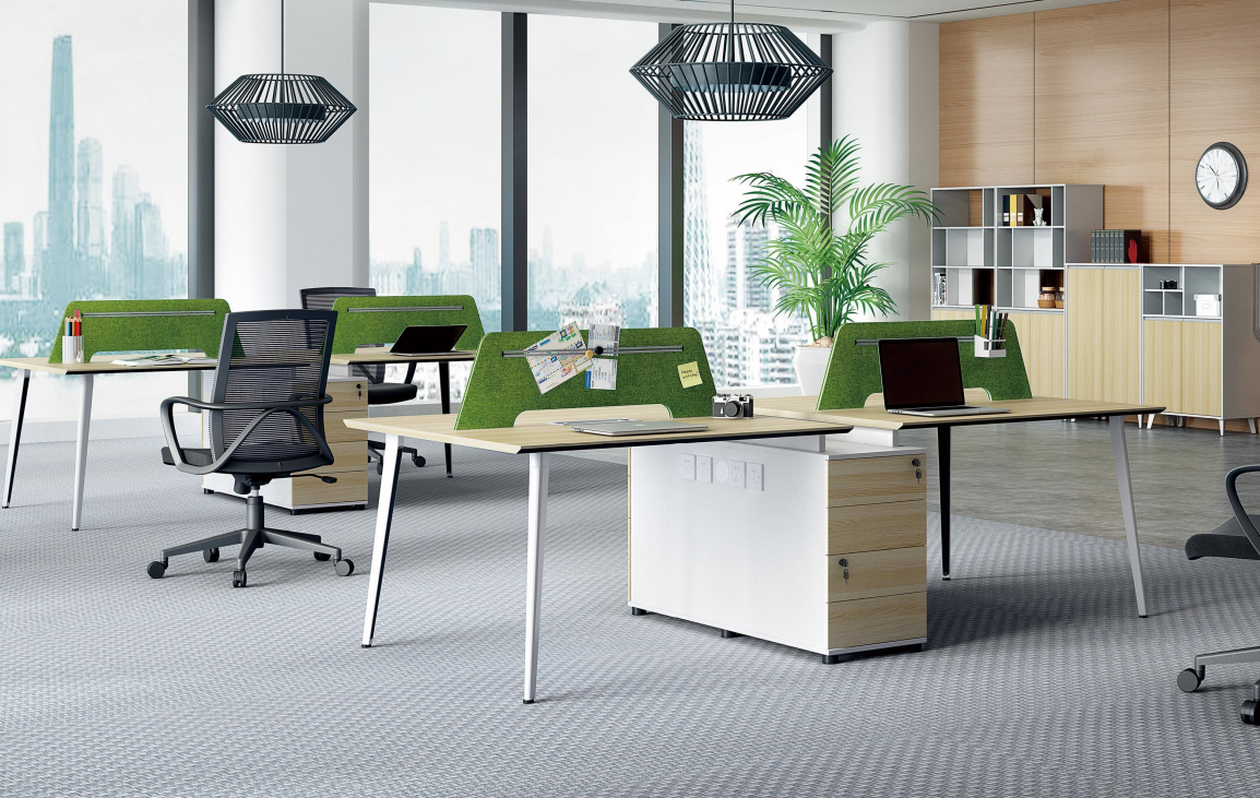 簡單四人辦公桌