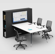 多功能網絡會議桌 小型帶柜子時尚會議洽談桌RC-MC2420B