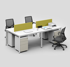 四人位職員辦公桌 4人卡位屏風員工位 電腦桌工作位組合家具