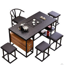 茶桌椅組合簡約現代火燒石茶桌功夫茶幾